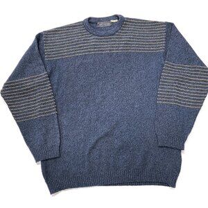 Marc Anthony Sweater Mens Large Blue Wool Acrylic Crewneck Pullover‎